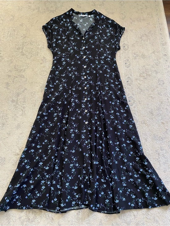 & Other Stories Dresses & Skirts - & Other Stories Paris Atelier Floral Maxi Dress 10 Black Blue Button Collar